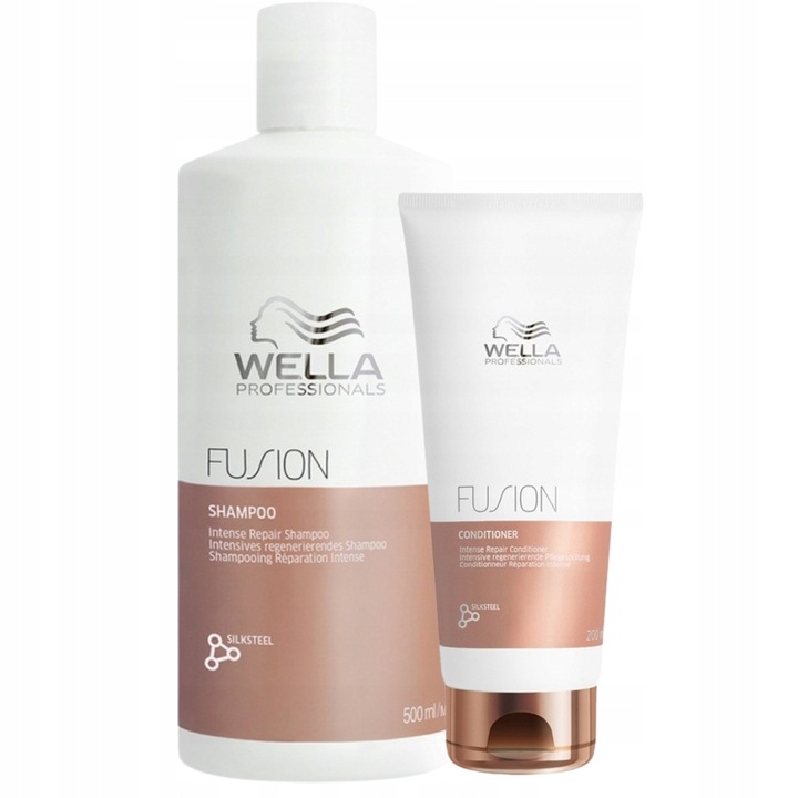 Wella Fusion zestaw regenerujący włosy zniszczone szampon 500 odżywka 200