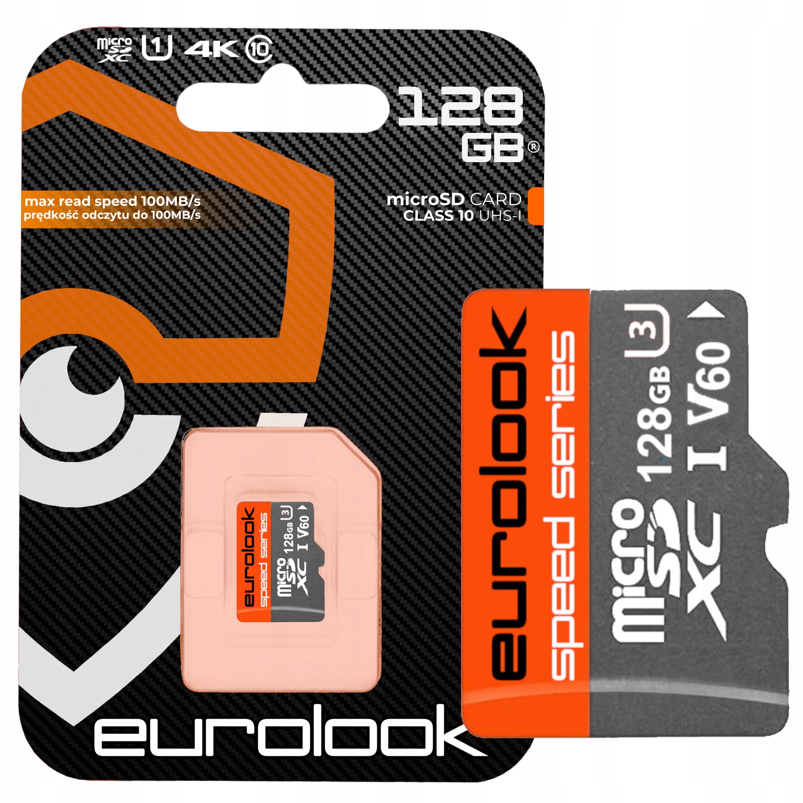 Paměťová karta microSD Eurolook Class 10 128 Gb V30 určená pro kamery