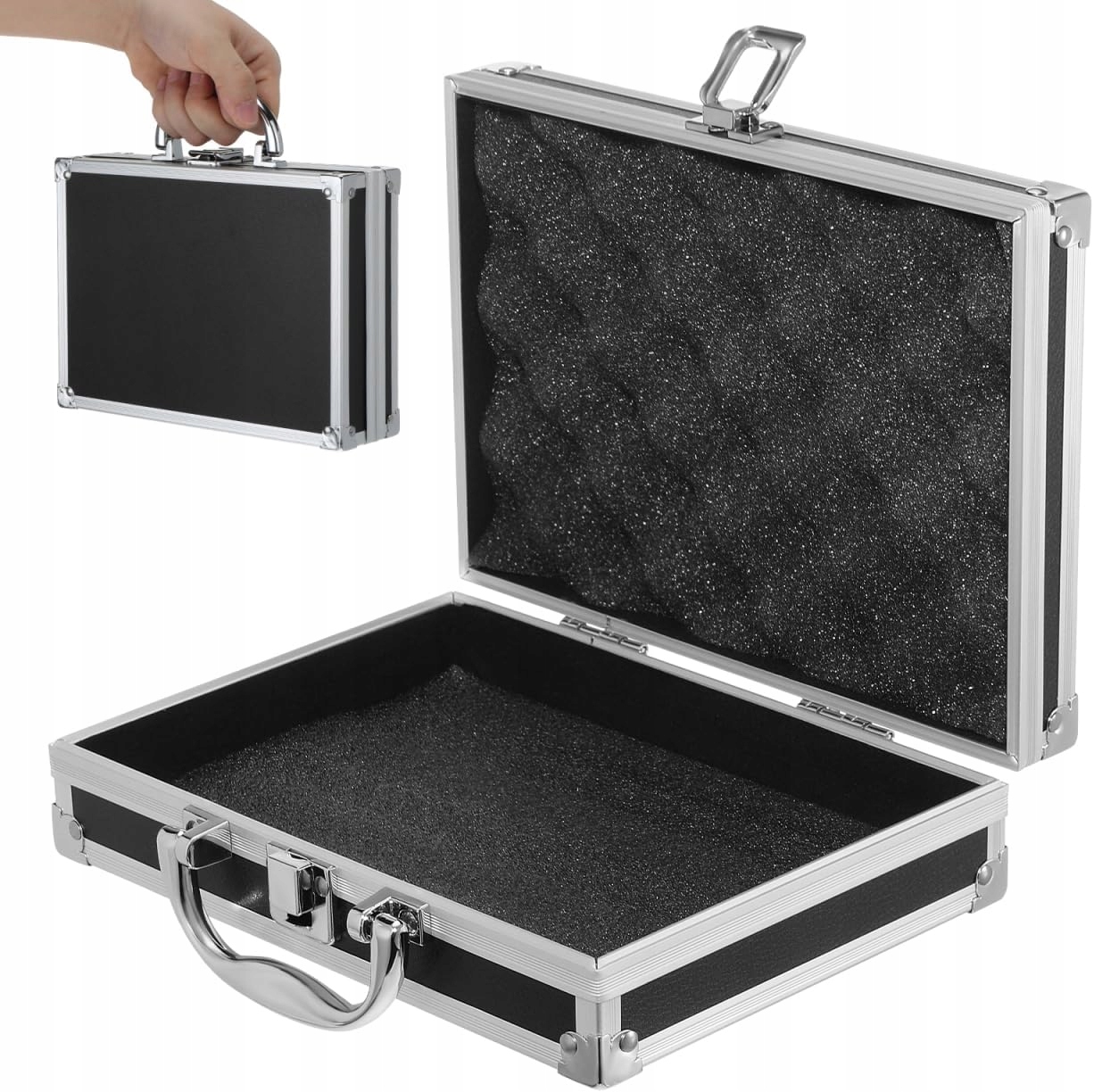 Healvian skrzynka aluminiowa wodoodporna z pianką 23x11x5,1 cm zamykana