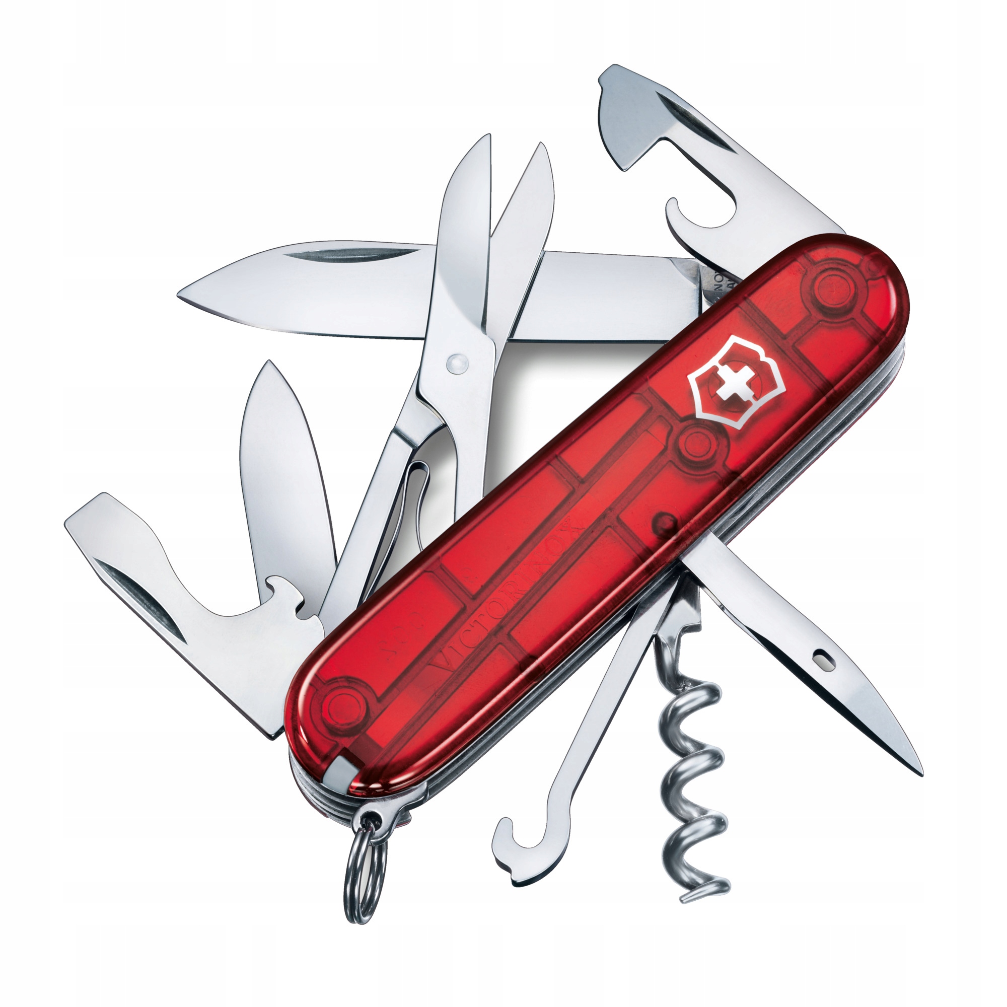 Nůž Victorinox Climber 1.3703.T 91 mm 14 funkcí, červený transparent