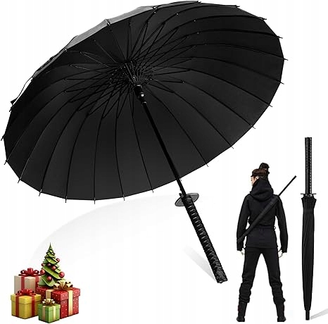Moontay deštník samuraj dlouhá rukojeť černá 16/24 paprsků outdoor