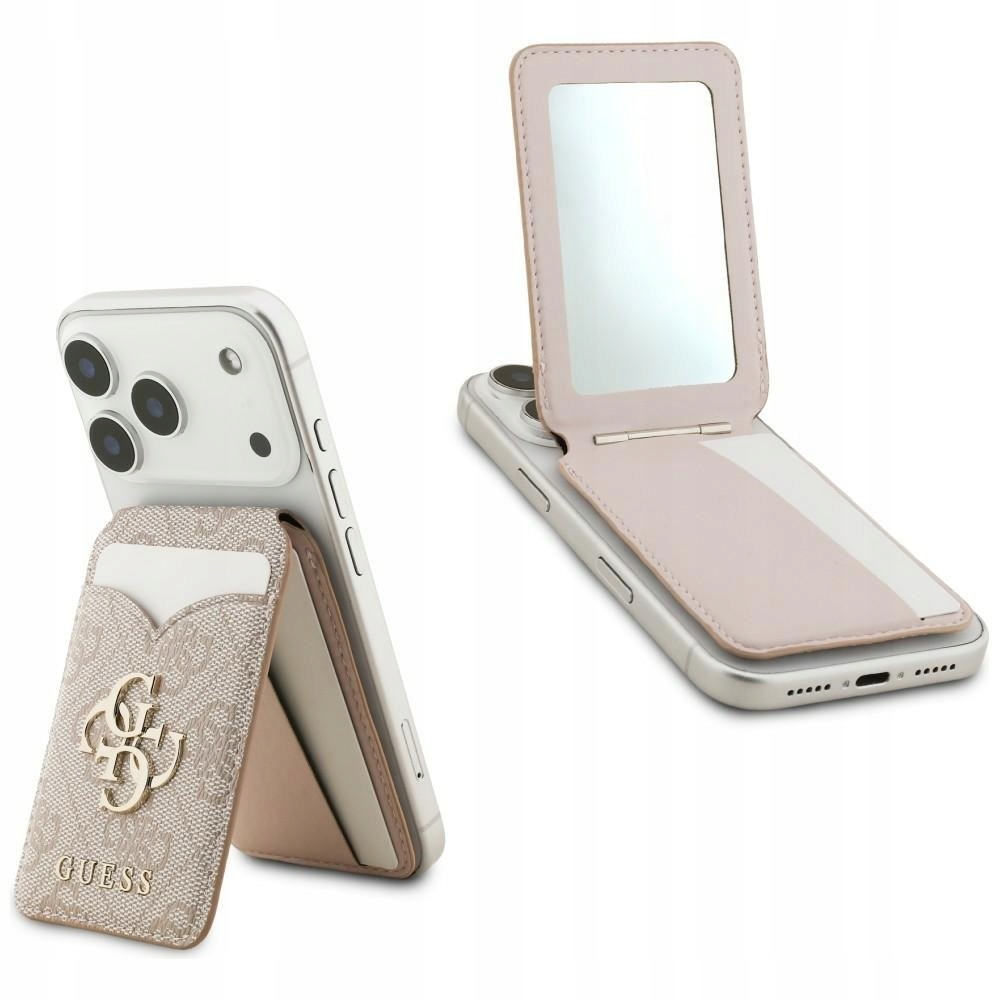 Peněženka se zrcátkem Guess 4G Stand & Mirror Magsafe růžová