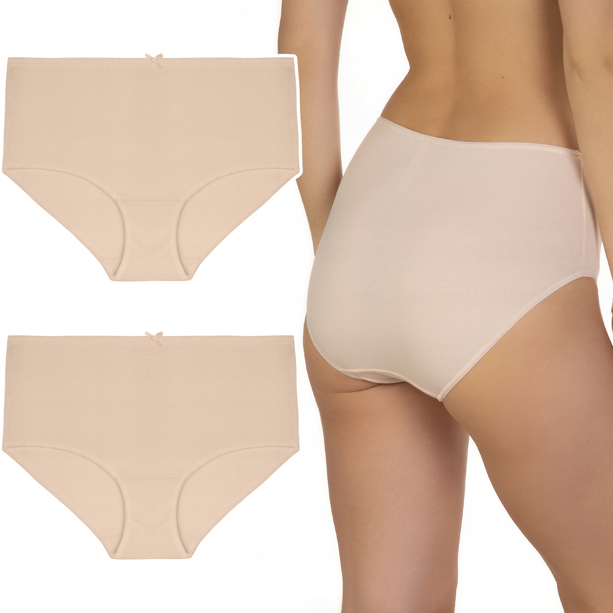 x2 Kalhotky dámské Lama 400MD bavlněné kalhotky s vysokým pasem 4XL