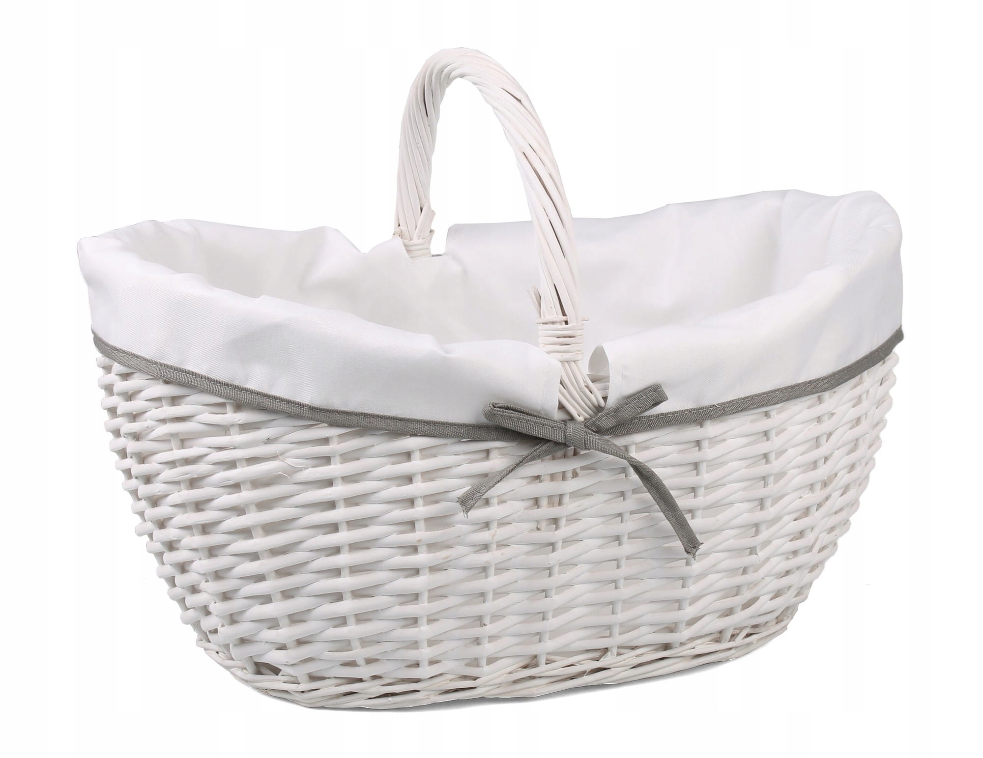 

Biały Kosz Wiklinowy Z Uchwytem 44x34x20/24/36 cm
