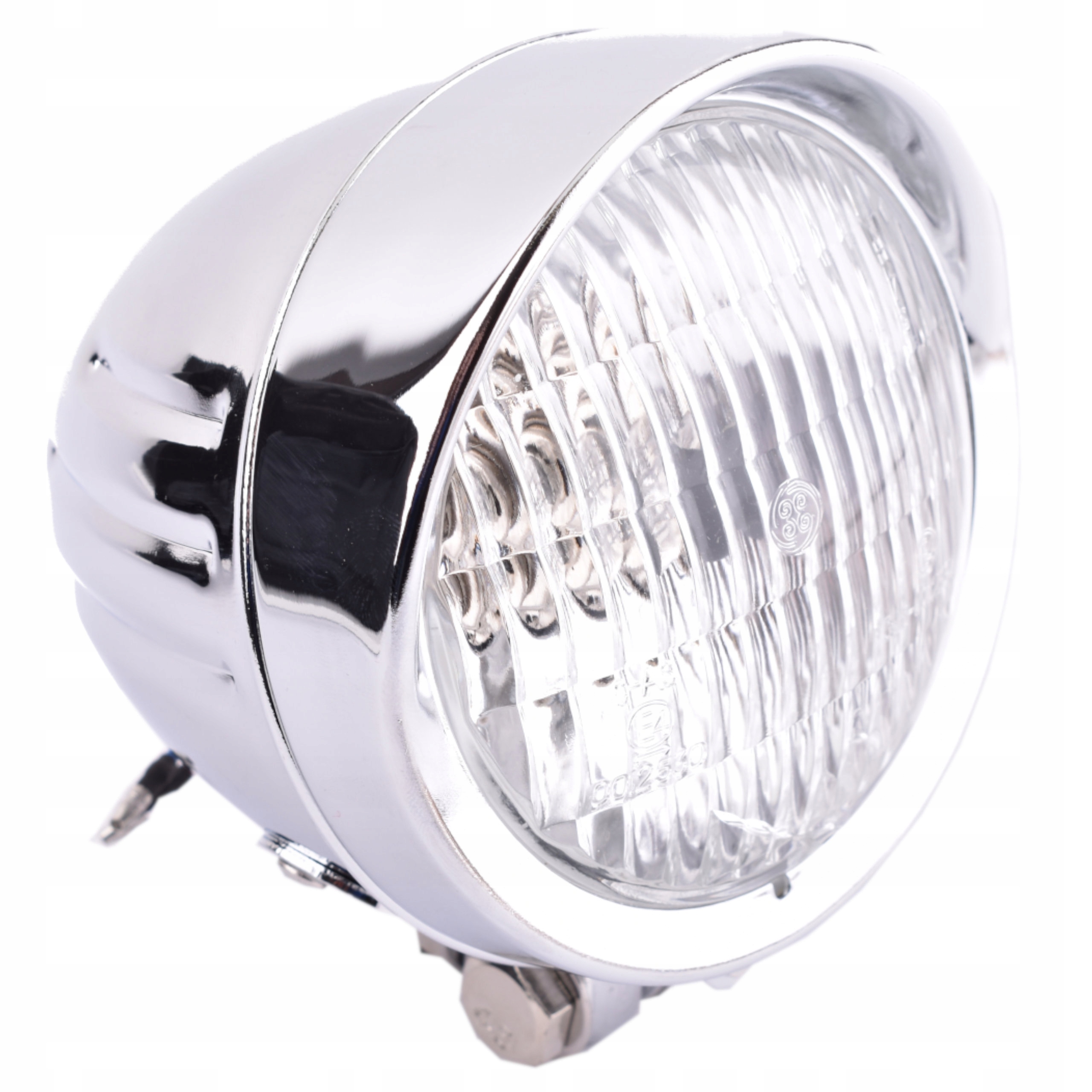 LAMPA PRZOD 4,5' z daszkiem chrom chopper custom