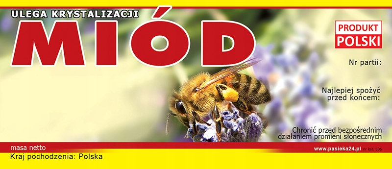 

Paczka etykiet na miód (100szt) wzór E6