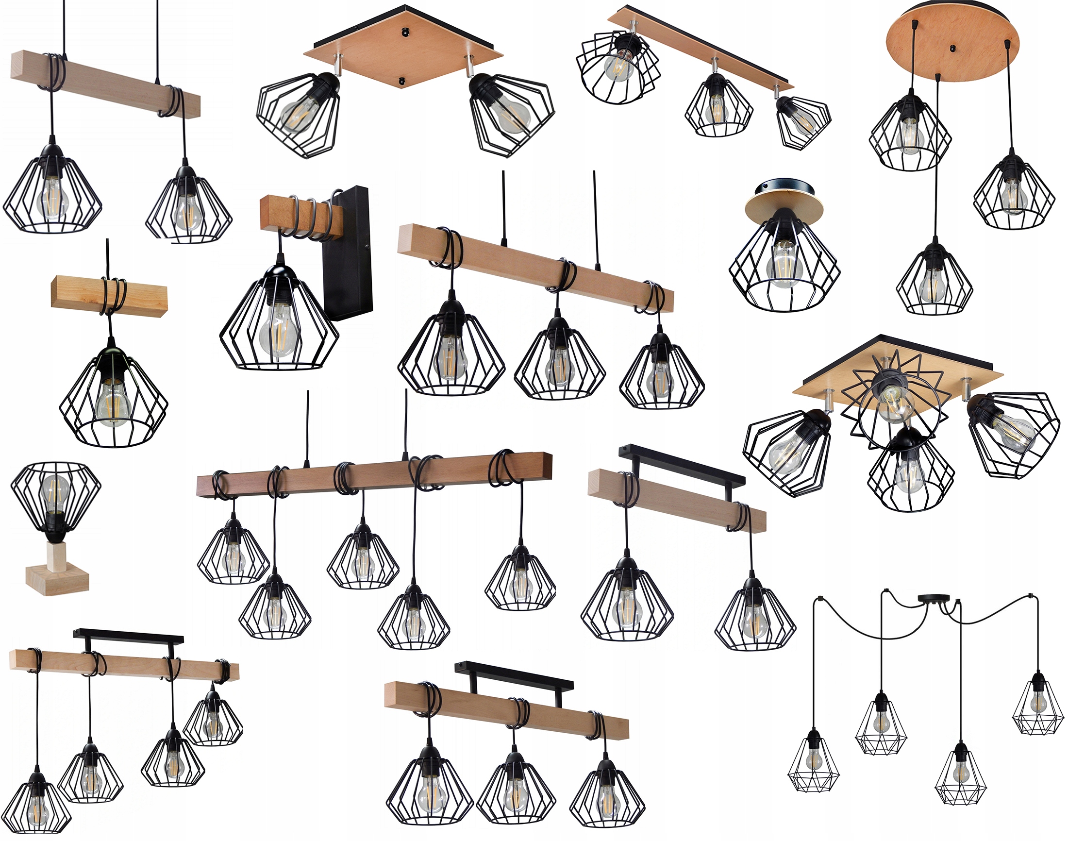 LAMPA WISZĄCA/SUFITOWA LED LOFT PAJĄK DRUCIAK 3D Liczba punktów światła 3