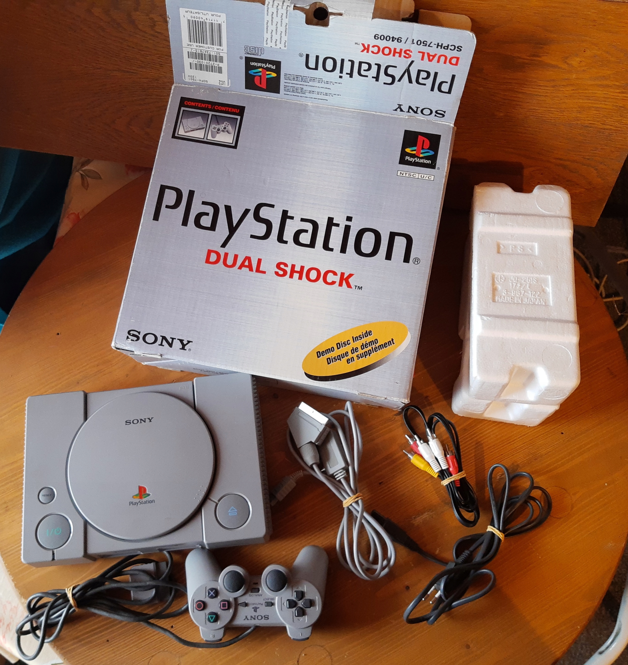 PSX PS1 konsola pudełko zestaw Dual Shock