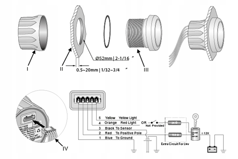 WSKAZNIK KUS 52MM TEMPERATURA OLEJU ZEGAR METAL Marka KUS
