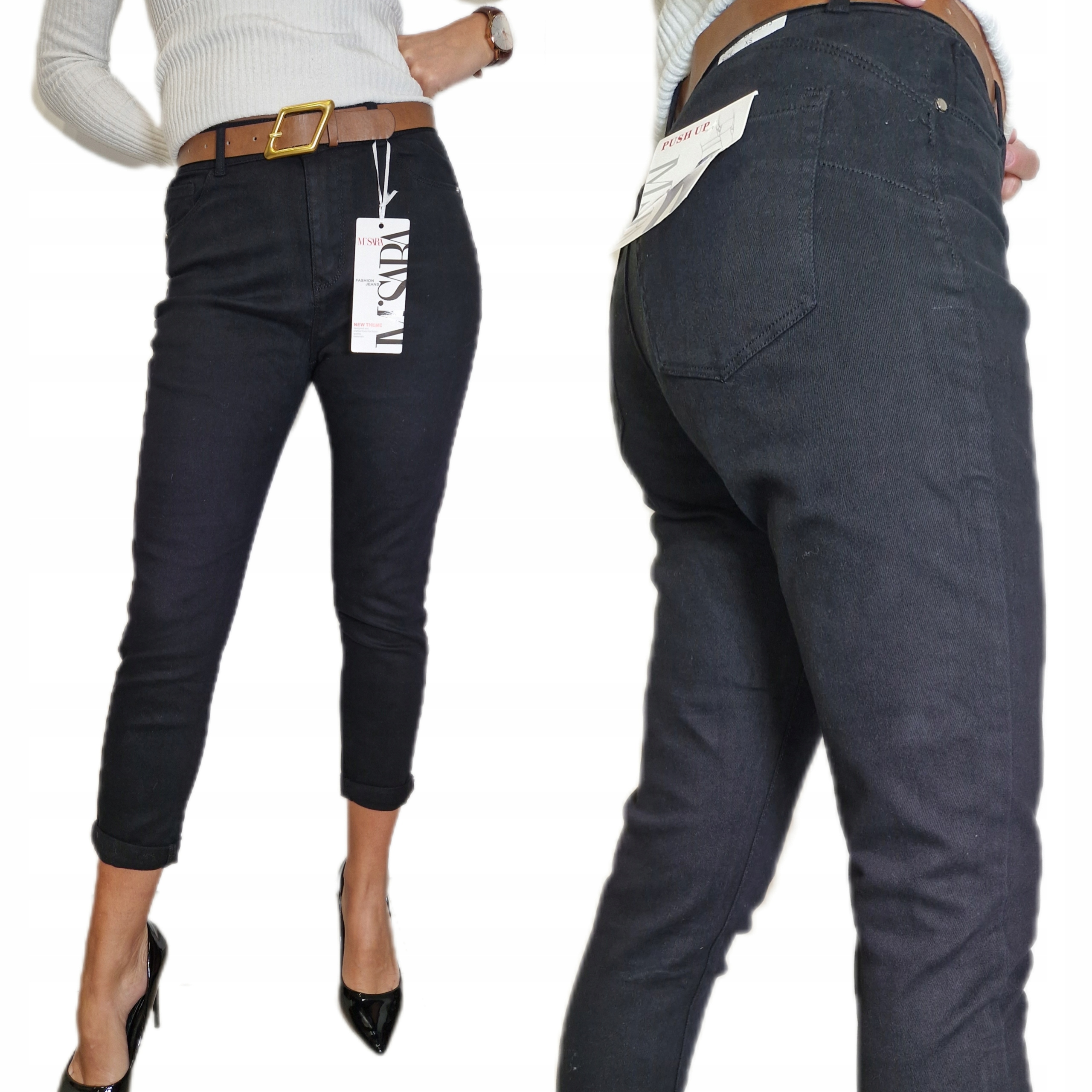 Dámské Džíny Černé Přiléhavé Džínové Modelovací Push Up vel Xs