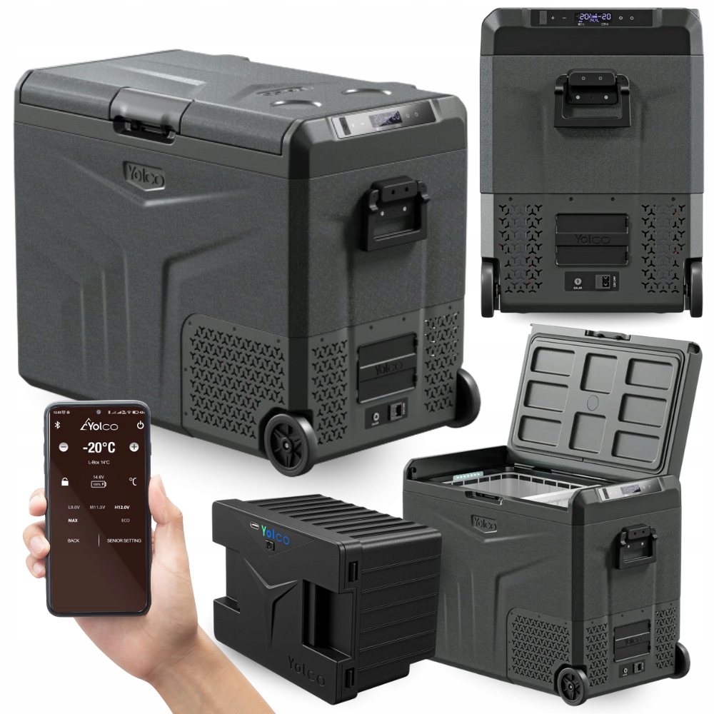 Lodówka Turystyczna Kompresorowa Yolco TCX60 63L +bateria Do Tira Kampera