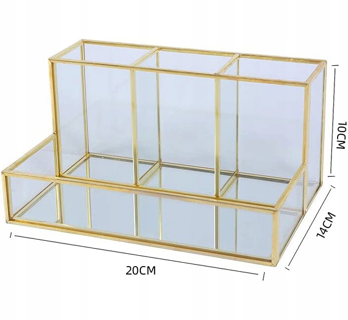 DUŻA SZKATUŁKA ORGANIZER NA KOSMETYKI SZKŁO Marka inny
