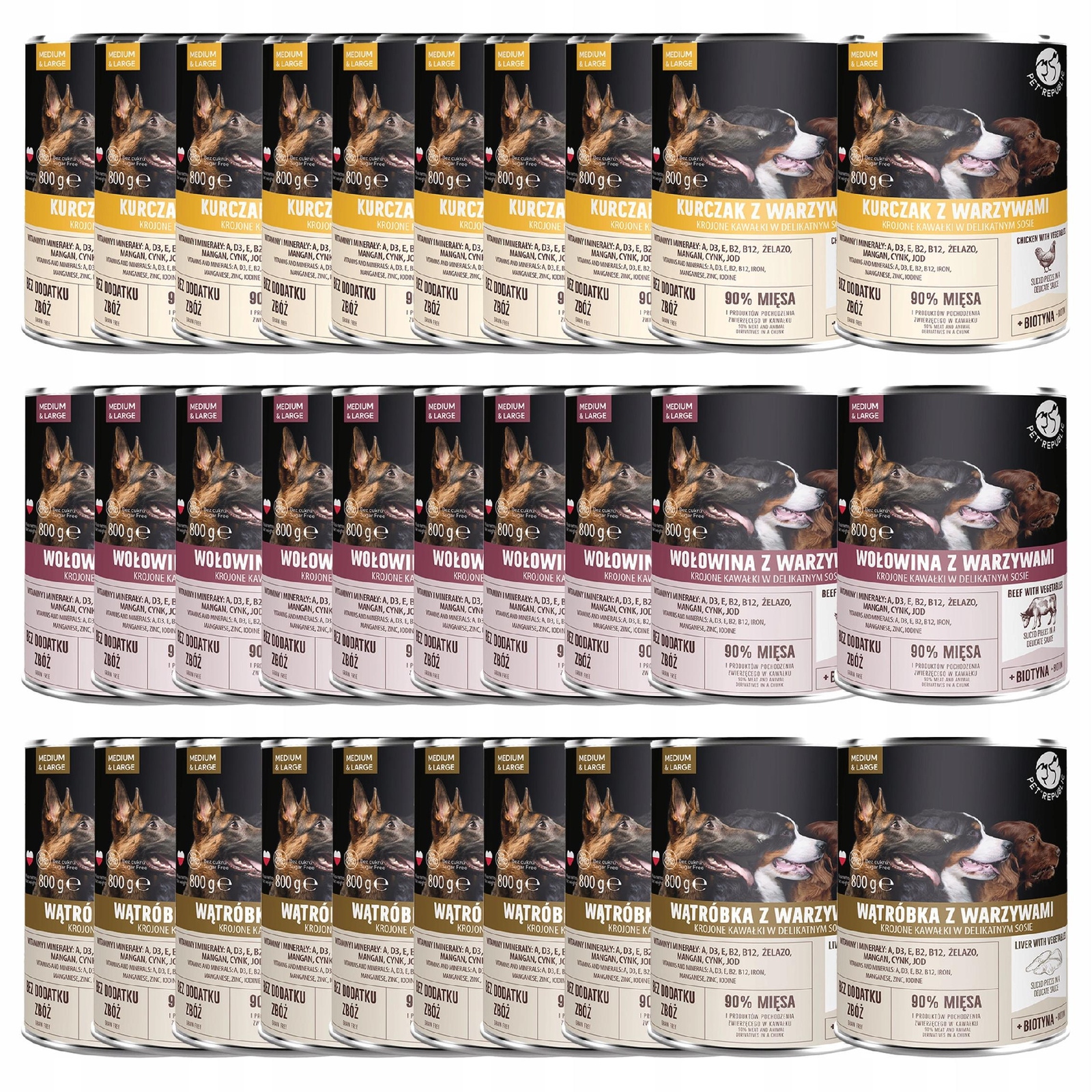 Pet Republic krmivo pro psy, kousky v omáčce Mix Chutí 30 x 800 g