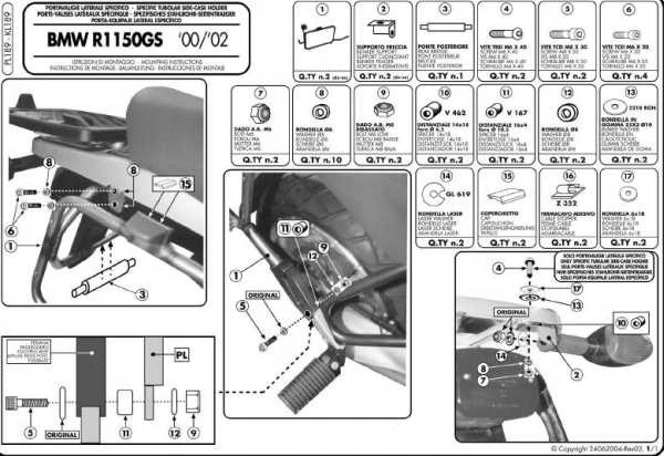 KAPPA STELAŻ KUFRÓW BOCZNYCH MONOKEY BMW R 1100GS (94-99), R 1150GS (00-03)
