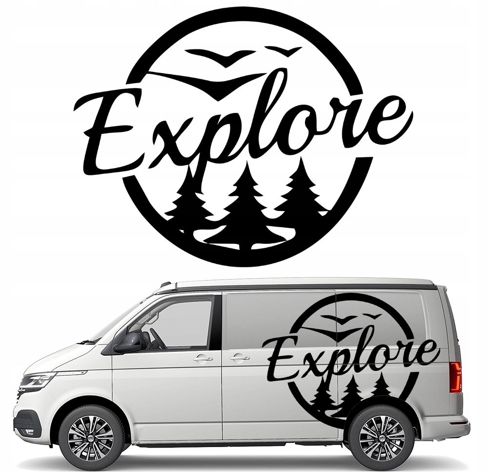 Samolepka Grafika na auto karavanu Motiv Explore Les Ptáci 90x117