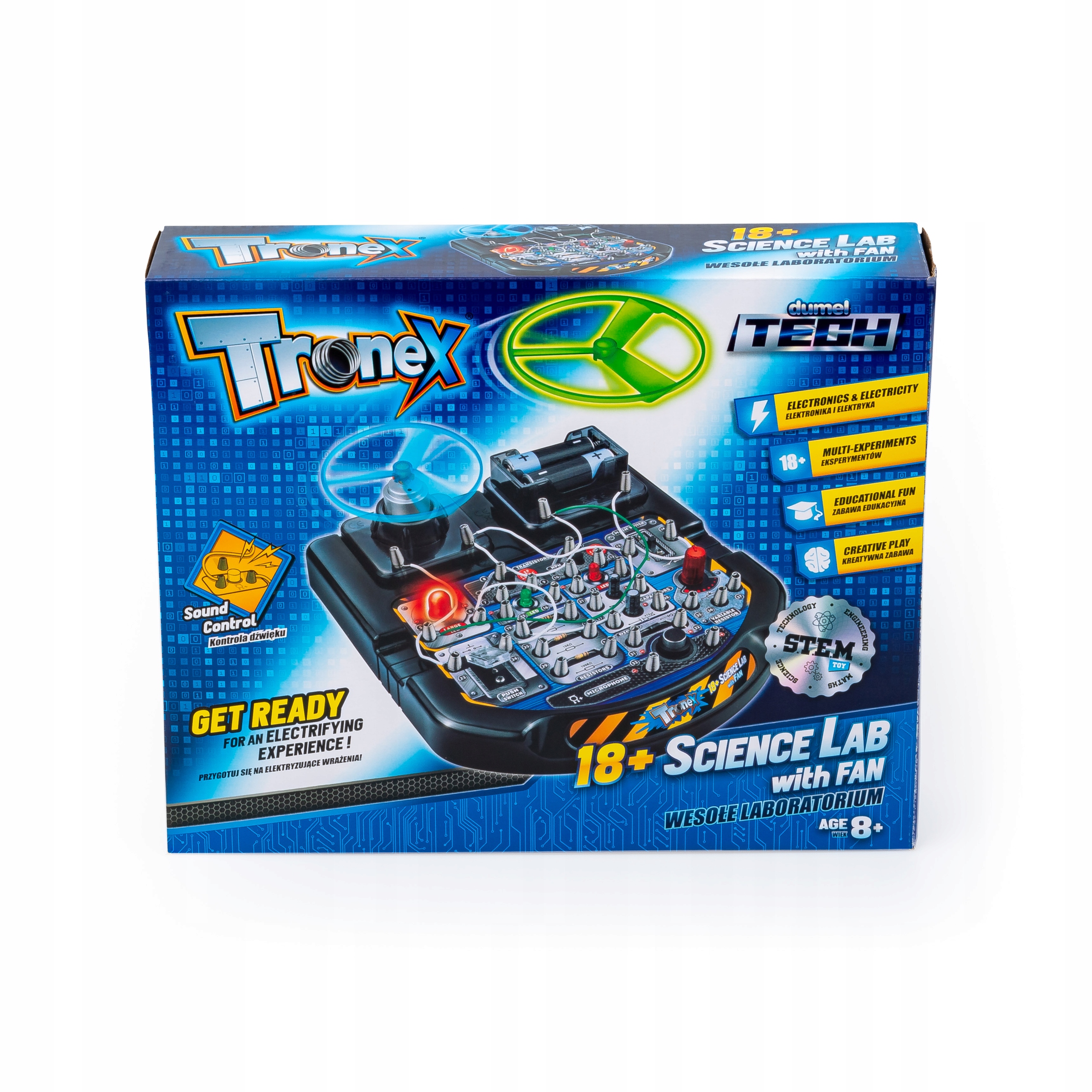 DUMEL TECH TRONEX WESOŁE LABORATORIUM ZESTAW EDUKACYJNY ELEKTRYCZNY 8+