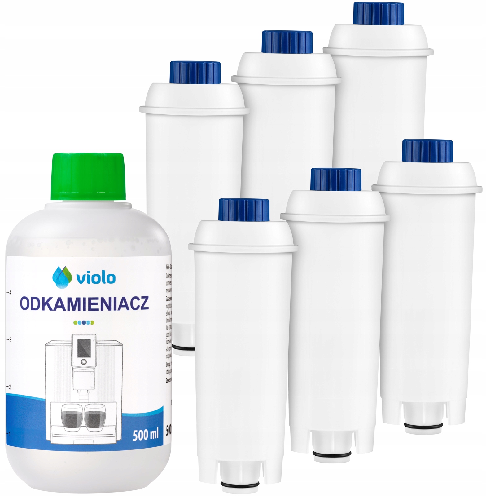 Zestaw do DELONGHI 6x FILTR wody ODKAMIENIACZ 500 ml