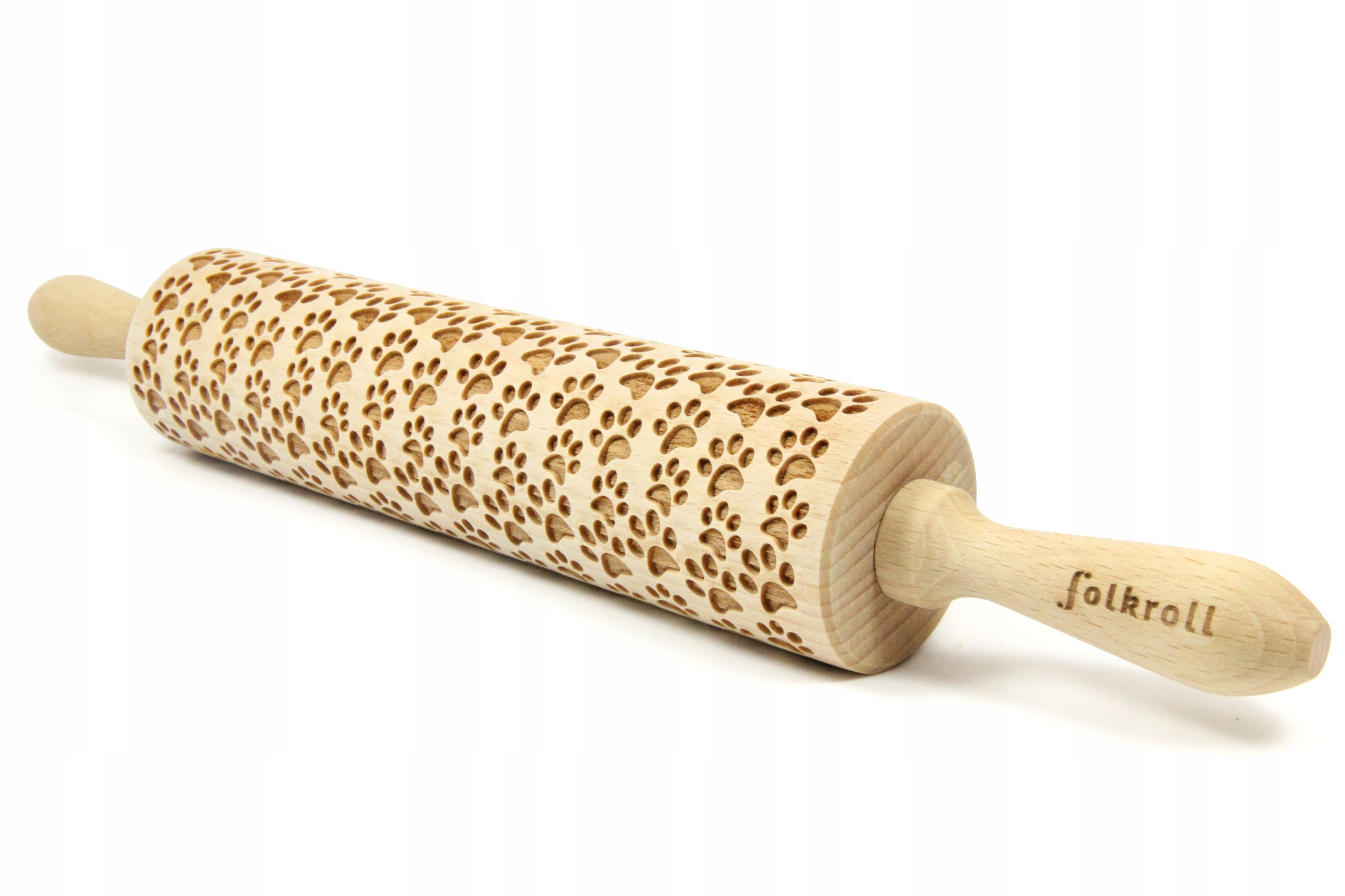 Wałek grawerowany wzór PSIE ŁAPKI, duży Marka Folkroll