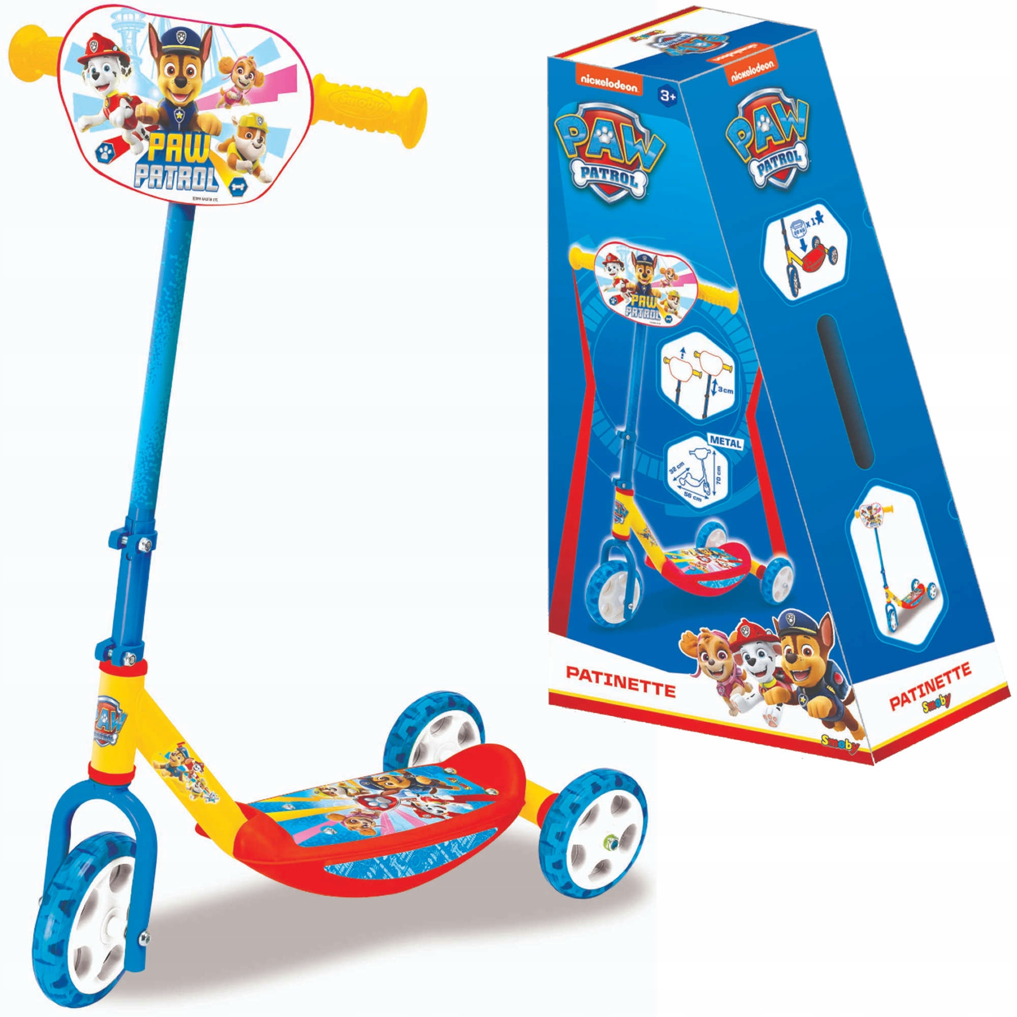 

Smoby Paw Patrol 3w Scooter Dzieci Skuter trzykoło