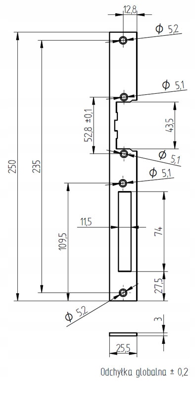 SZYLD DO ELEKTROZACZEP RYGIEL R3 R4 R5 DŁUGI MAL. Kod producenta ELEKTROZACZEPY