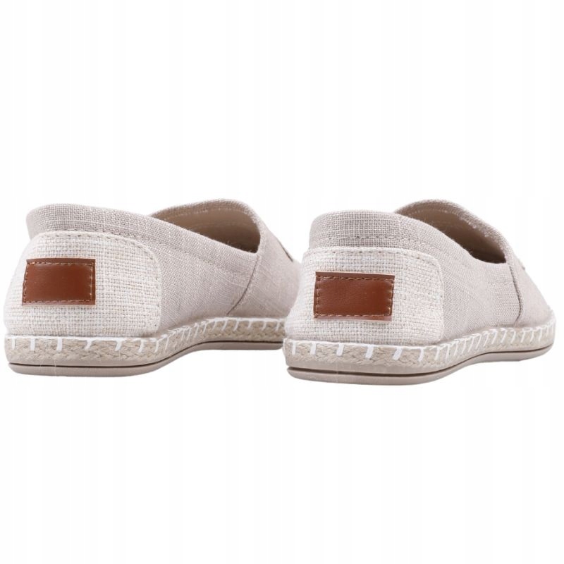 BEŻOWE ESPARDYLE DAMSKIE PÓŁBUTY WSUWANE PŁASKIE WKŁ. EKOSKÓRA WYGODNE Oryginalne opakowanie producenta pudełko