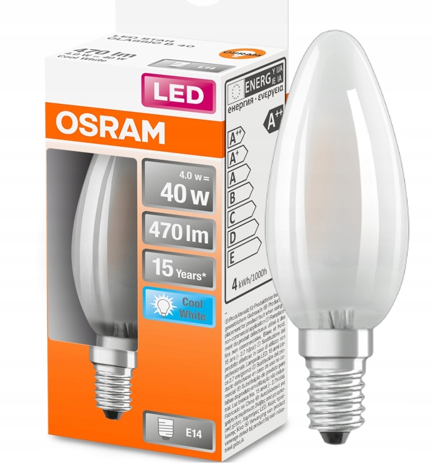 

Osram żarówka Led świeczka 4W 40W barwa 4000K