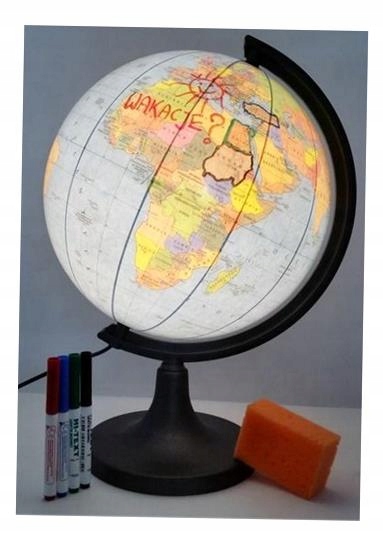 GLOBUS KONTUROWY PODŚWIETLANY 32 CM