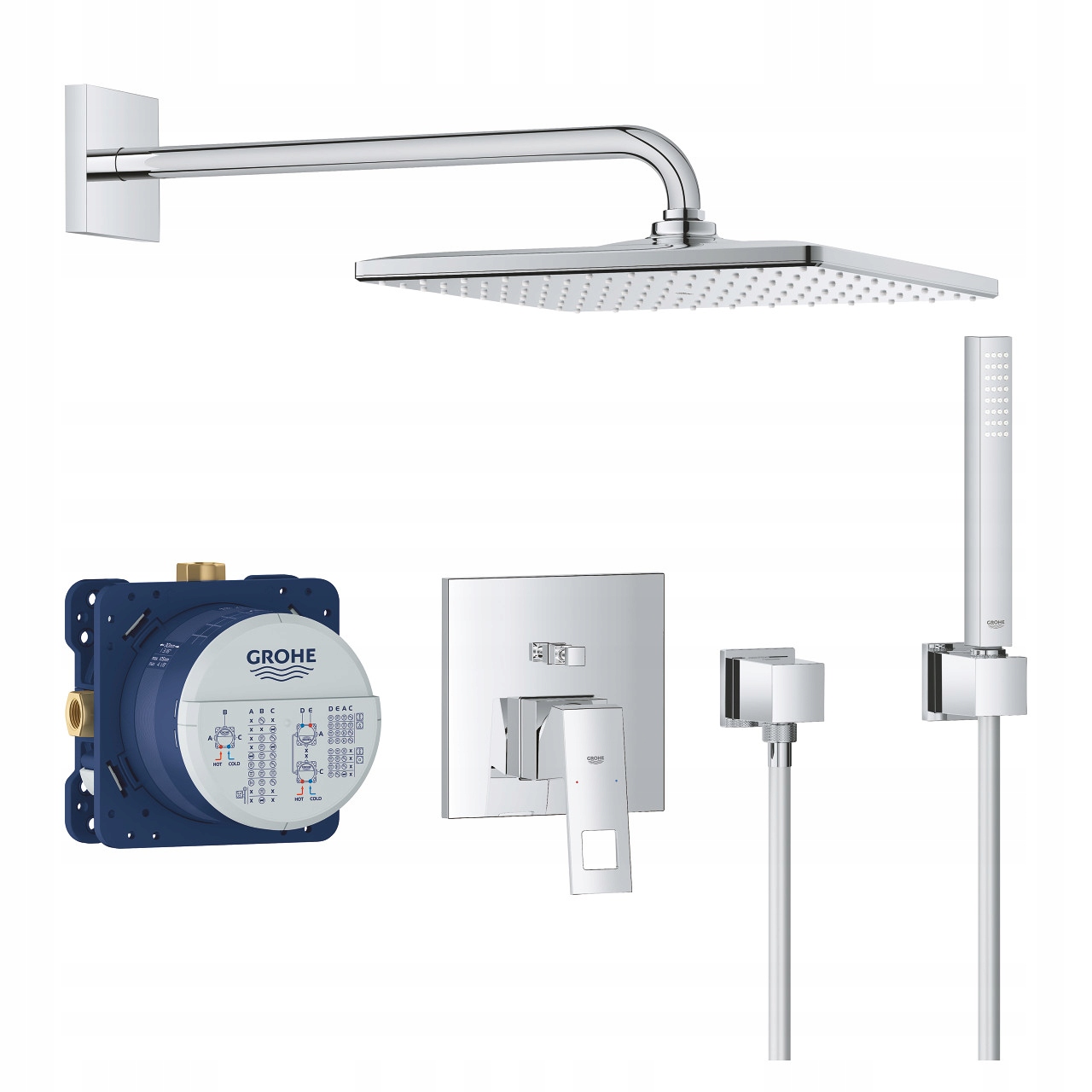 Zestaw prysznicowy Eurocube z deszczownicą Rainshower Grohe