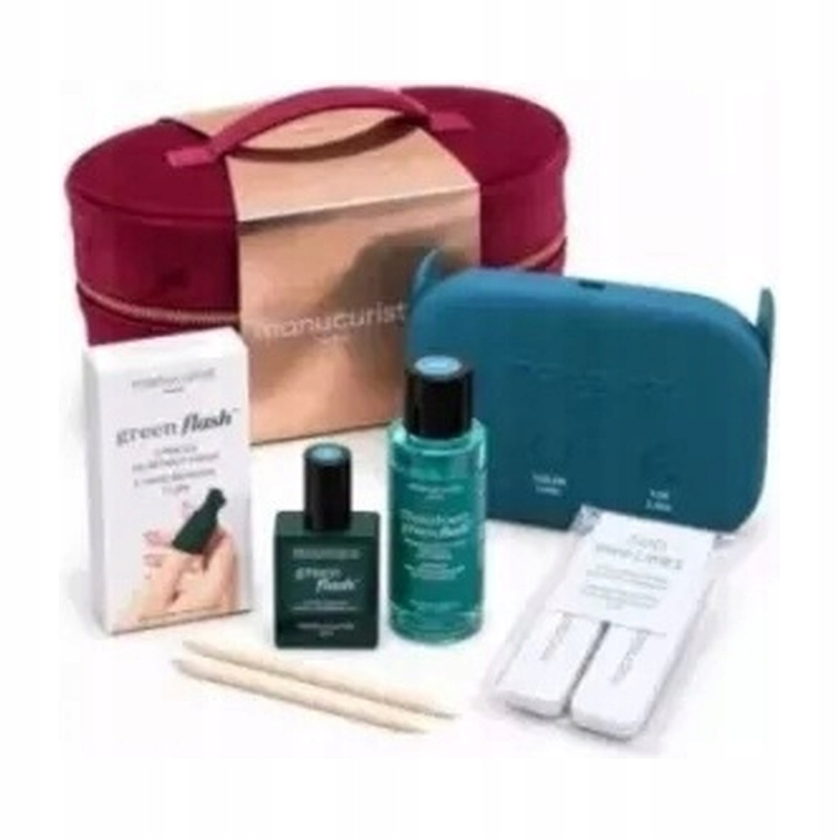 Manucurist Paris Green Flash Zestaw Do Manicure Led Led Kuferek Akcesoria