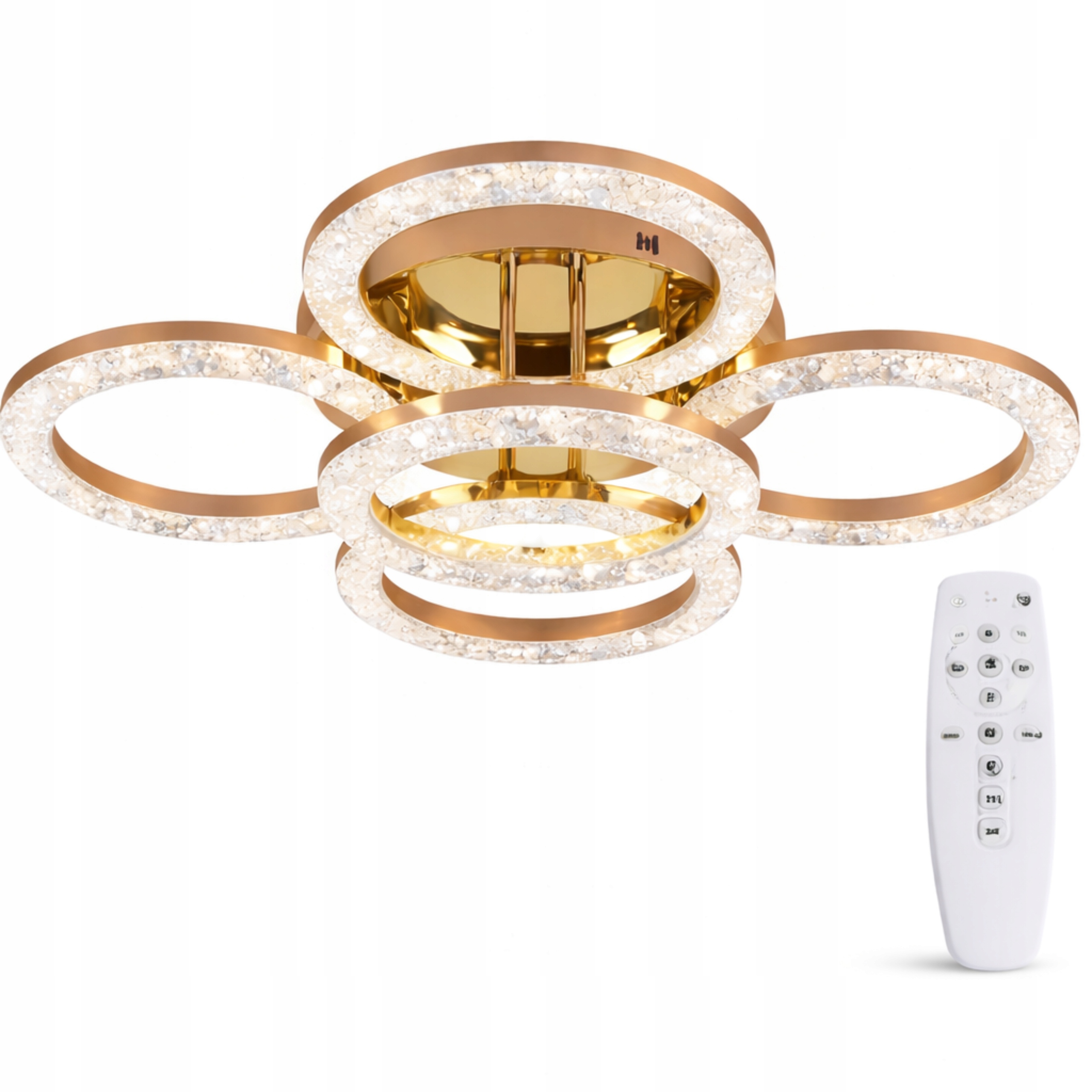 Stropní Svítidlo glamour závěsná zlatá Lustr Stropní Svítidlo Led Dálkový Ovladač