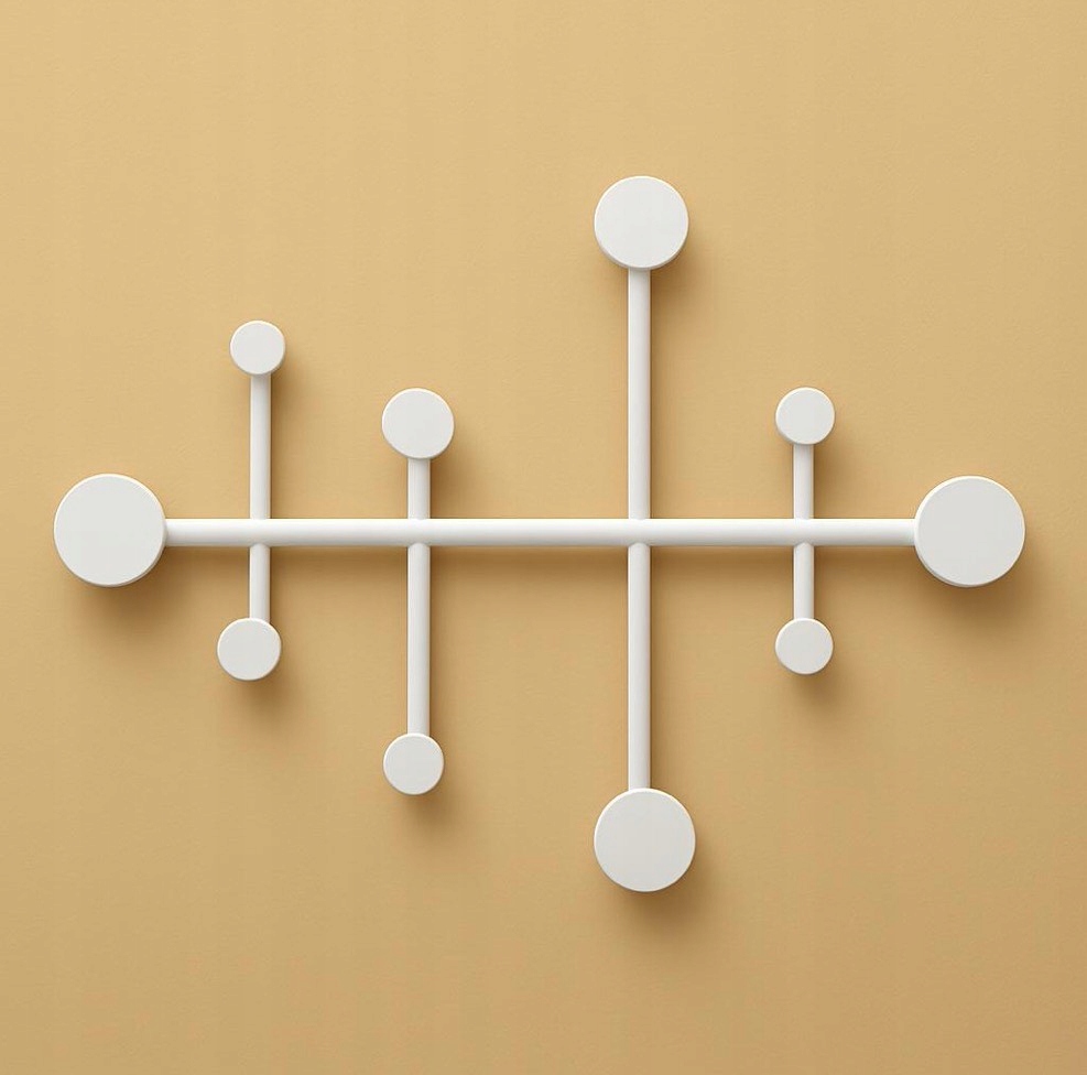 Nowoczesny Wieszak Ścienny Różne Kolory - Biały