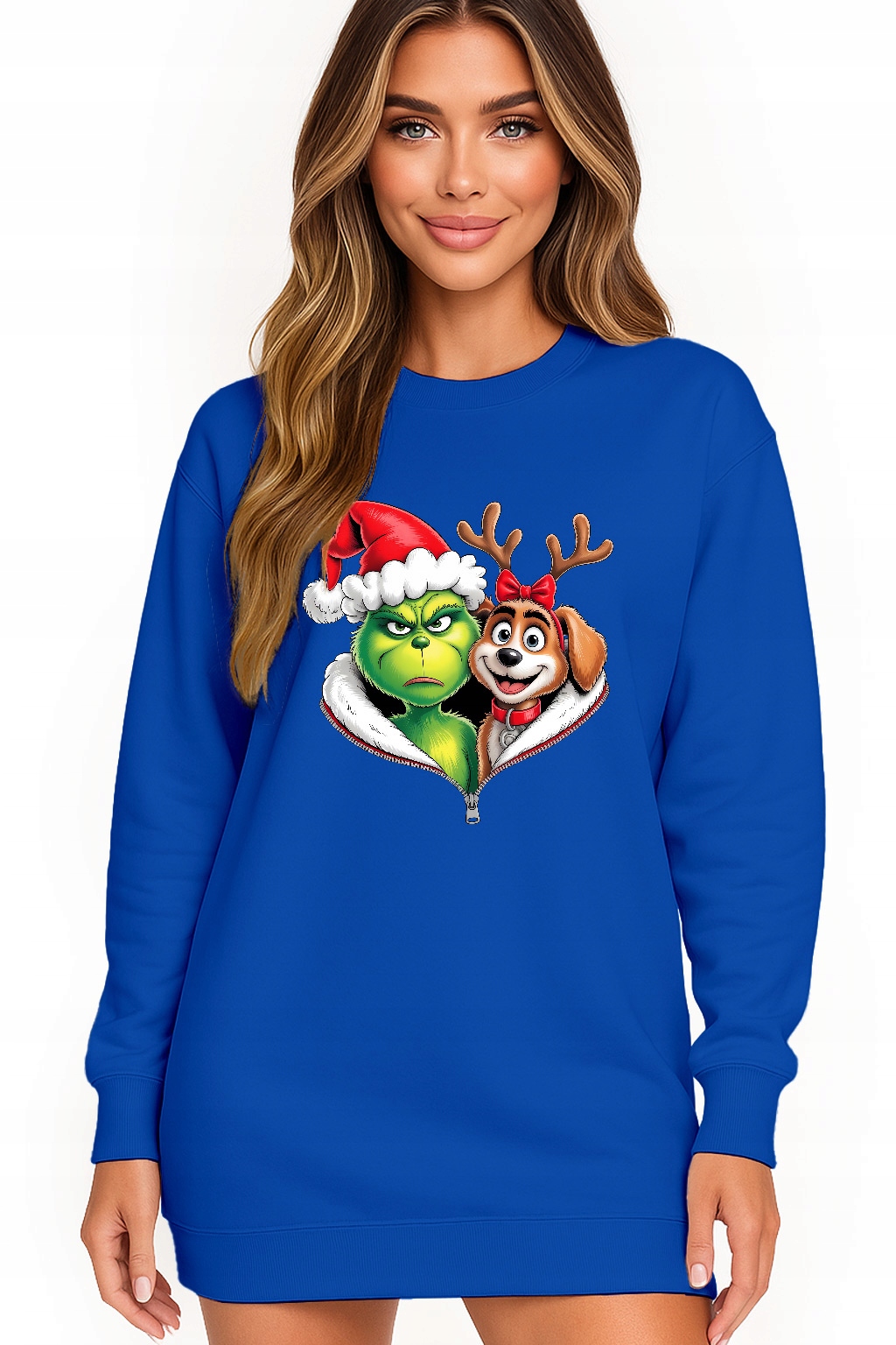 Mikina Vánoční Oversize Šaty Grinch Sob Dárek Vánoce XXL