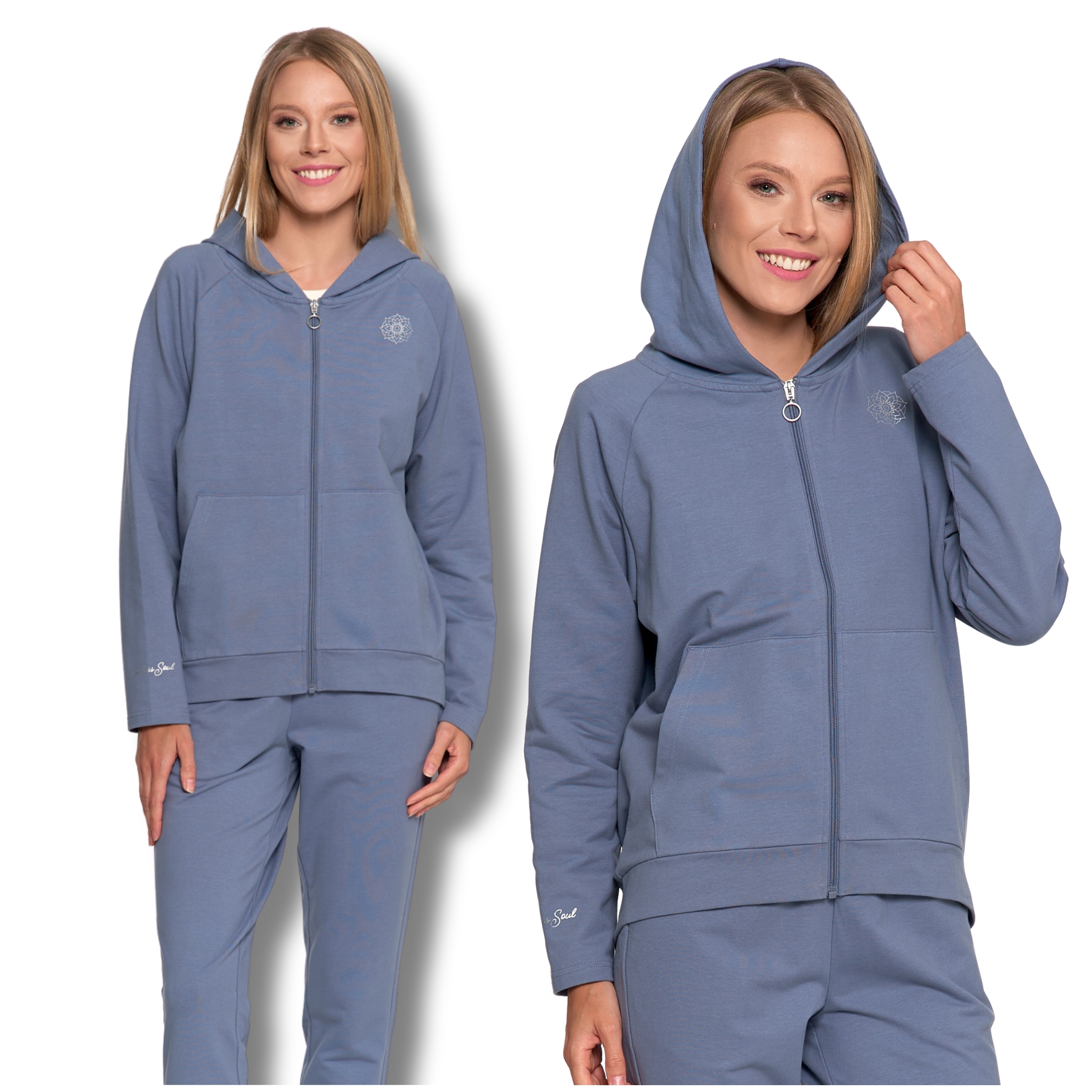 Bluza Damska Dresowa Rozpinana Na Zamek Z Kapturem Klasyczna Moraj M