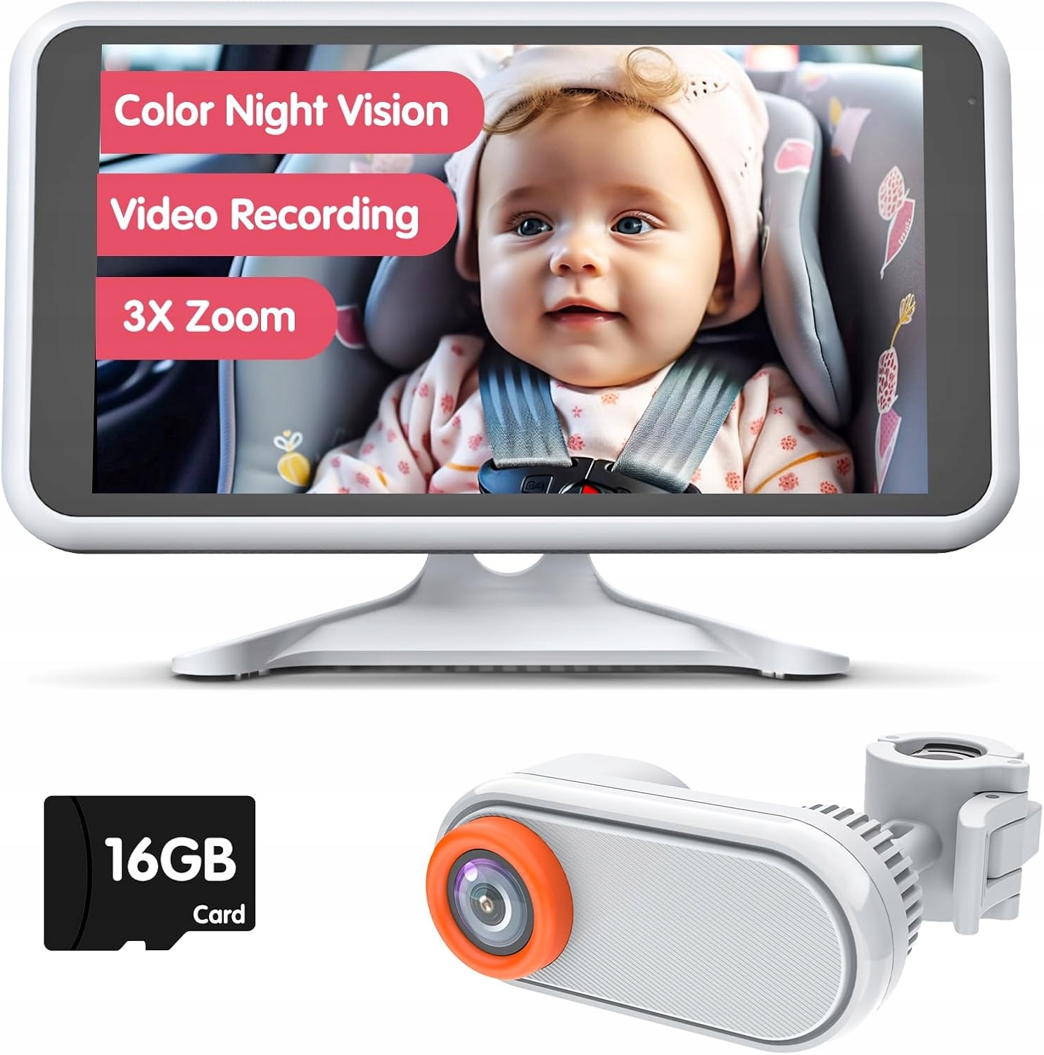Luckview Kamera do auta pre deti Hd 1080P 360° 5.2'' Displej BM3