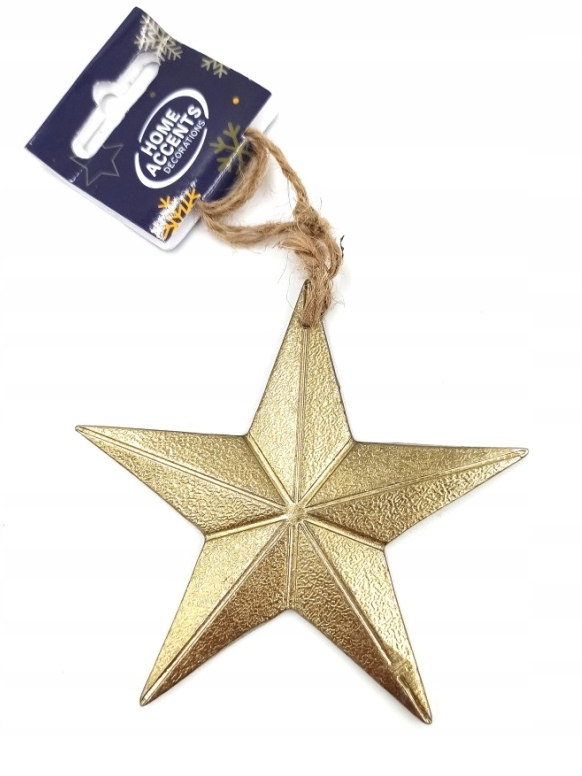 

Zawieszka Gwiazdka metalowa 10 cm złota