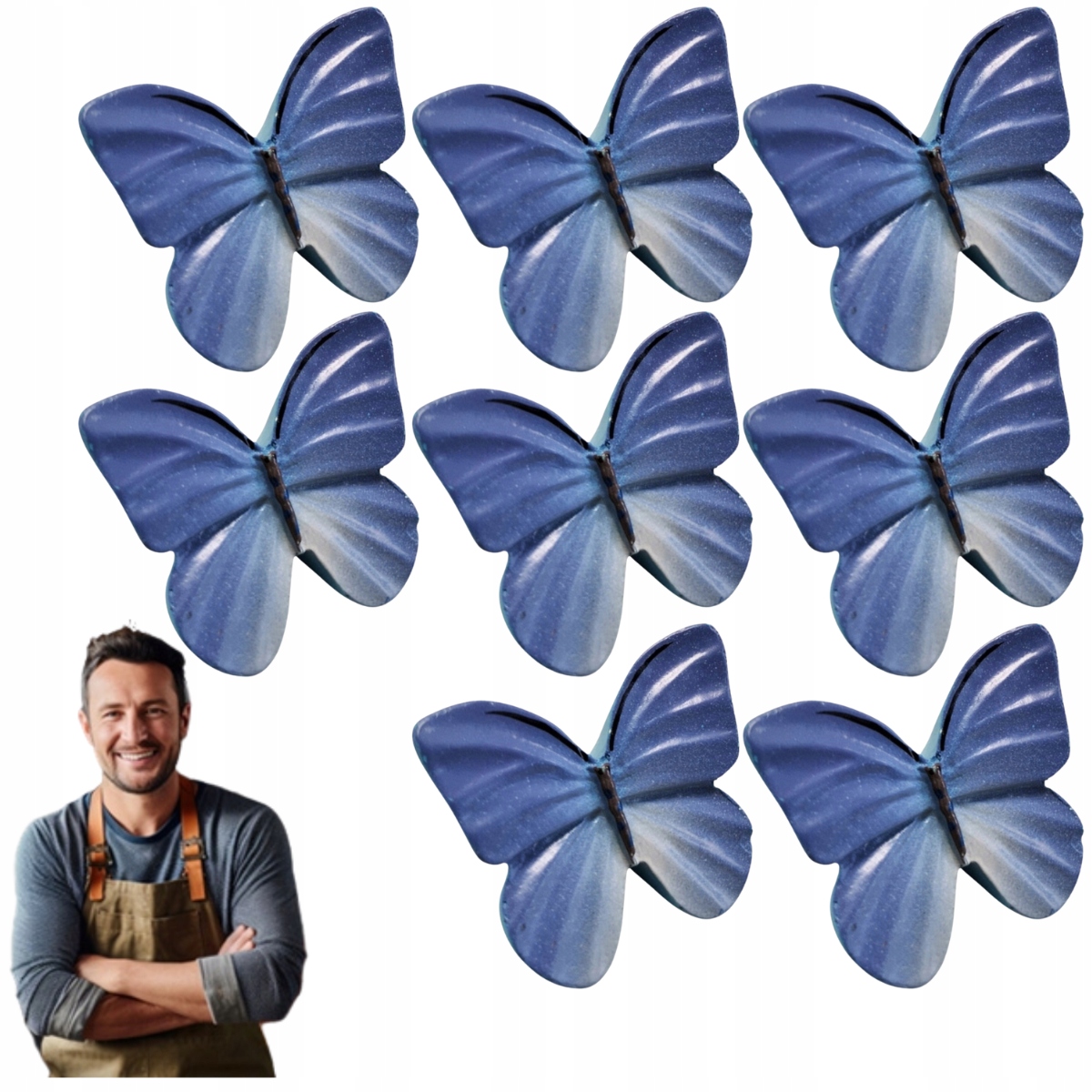 Nábytkový držiak Nábytkový gombík pre deti Motýlik Modrý 8ks