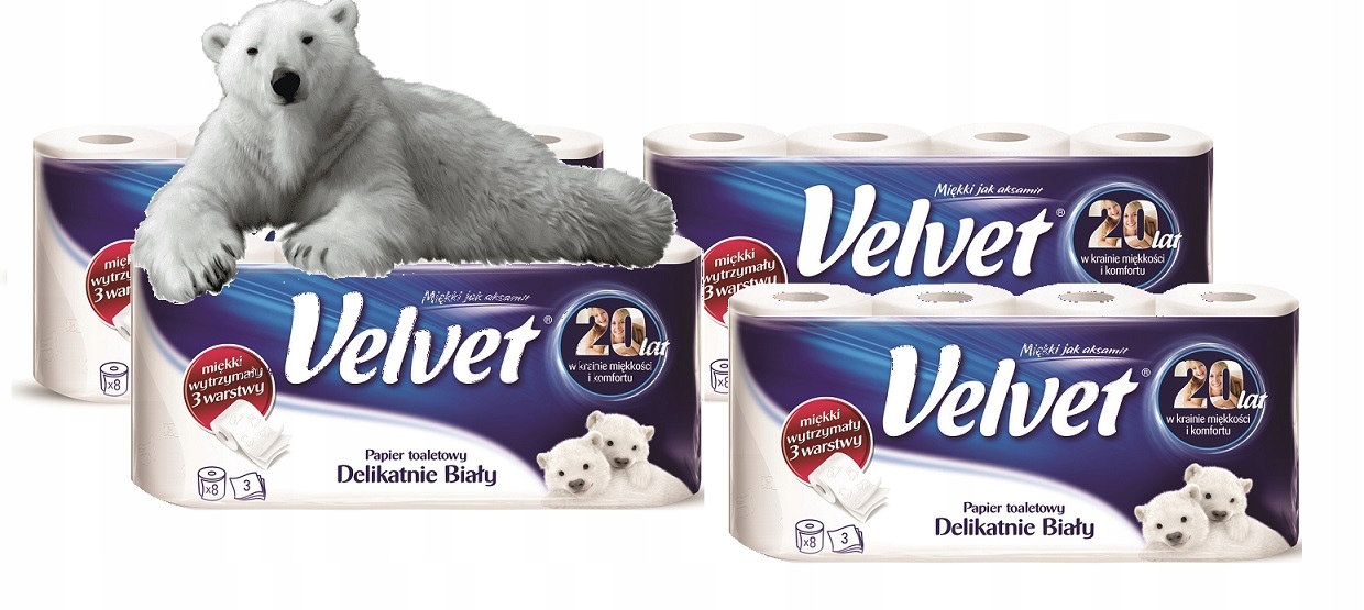 

Papier toaletowy 3-warstwowy Velvet 4 x 8 rolek