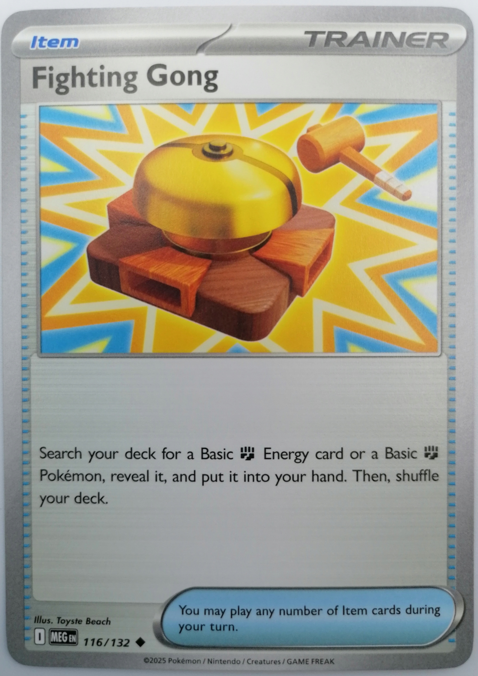 Meg Fighting Gong 116/132 Item Oryginalna karta Pokemon Tcg