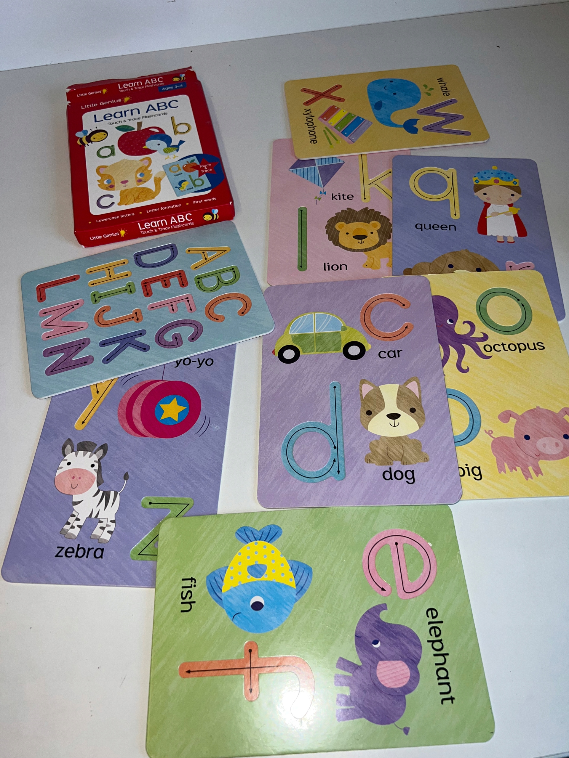 LEARN ABC TOUCH & TRACE FLASCARDS duże dwustronne dotykowe