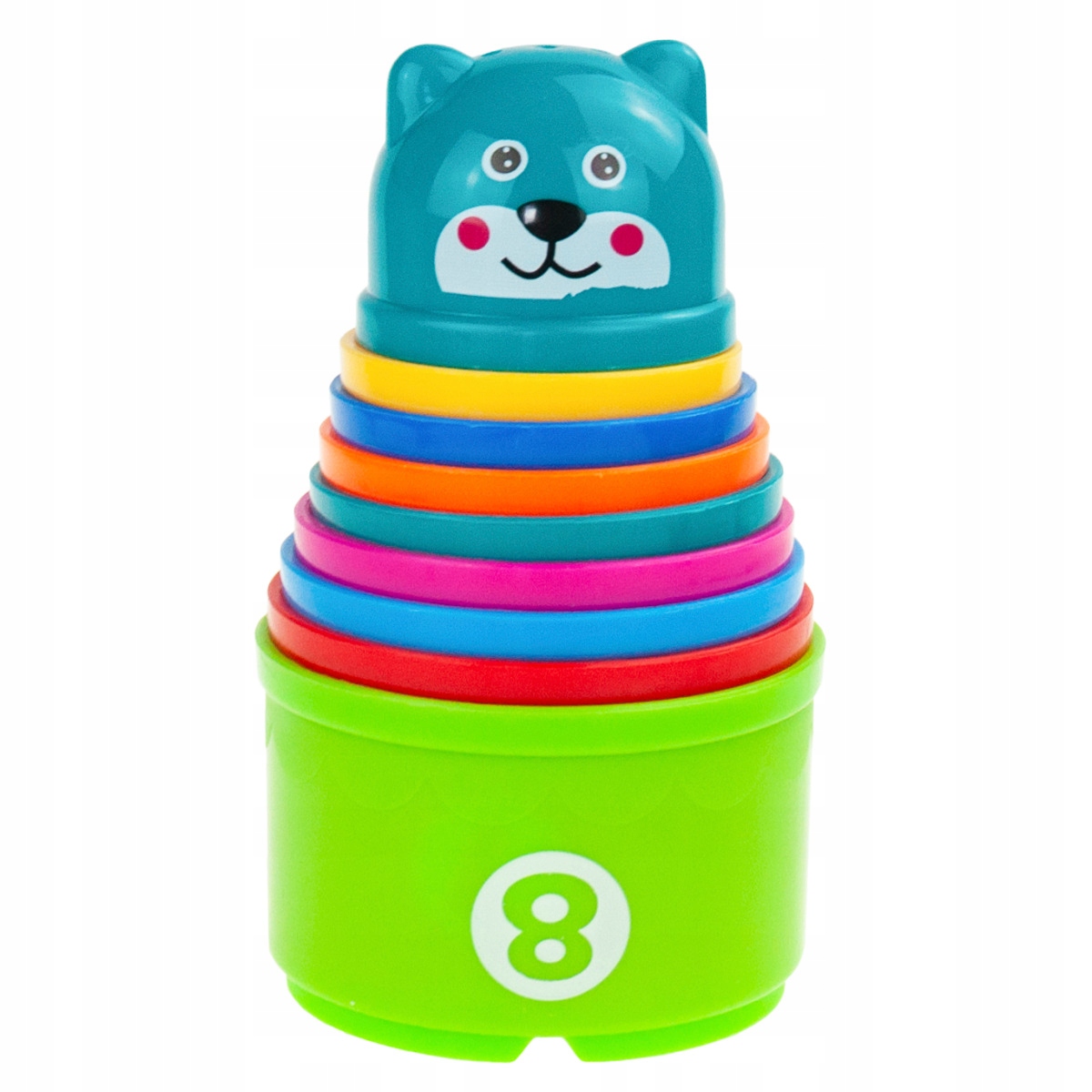 PIRAMIDA UKŁADANKA KUBECZKI WIEŻA PIRAMIDKA KOLOROWE EDUKACYJNE ZABAWKA MIŚ Marka Martom