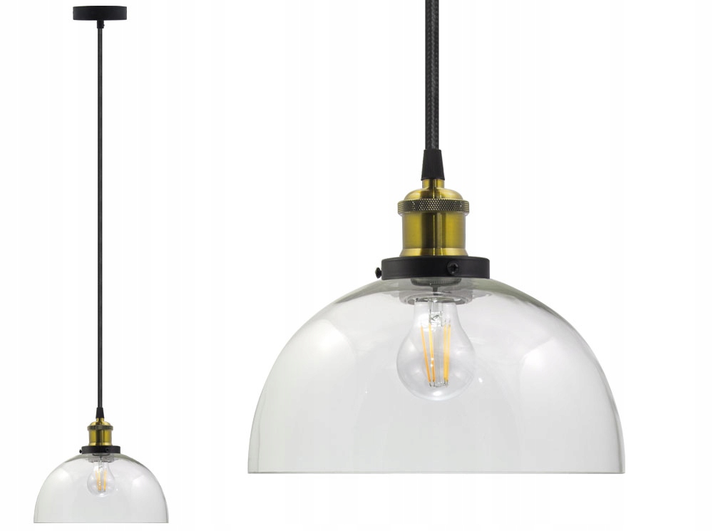 LAMPA SUFITOWA SZKLANA VASO UX ŻYRANDOL LED LOFT A INDUSTRIALNY STYL Długość/wysokość 140 cm