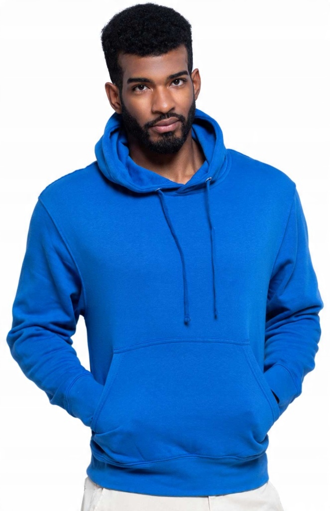

Bluza męska z kapturem kangurka niebieska Xs