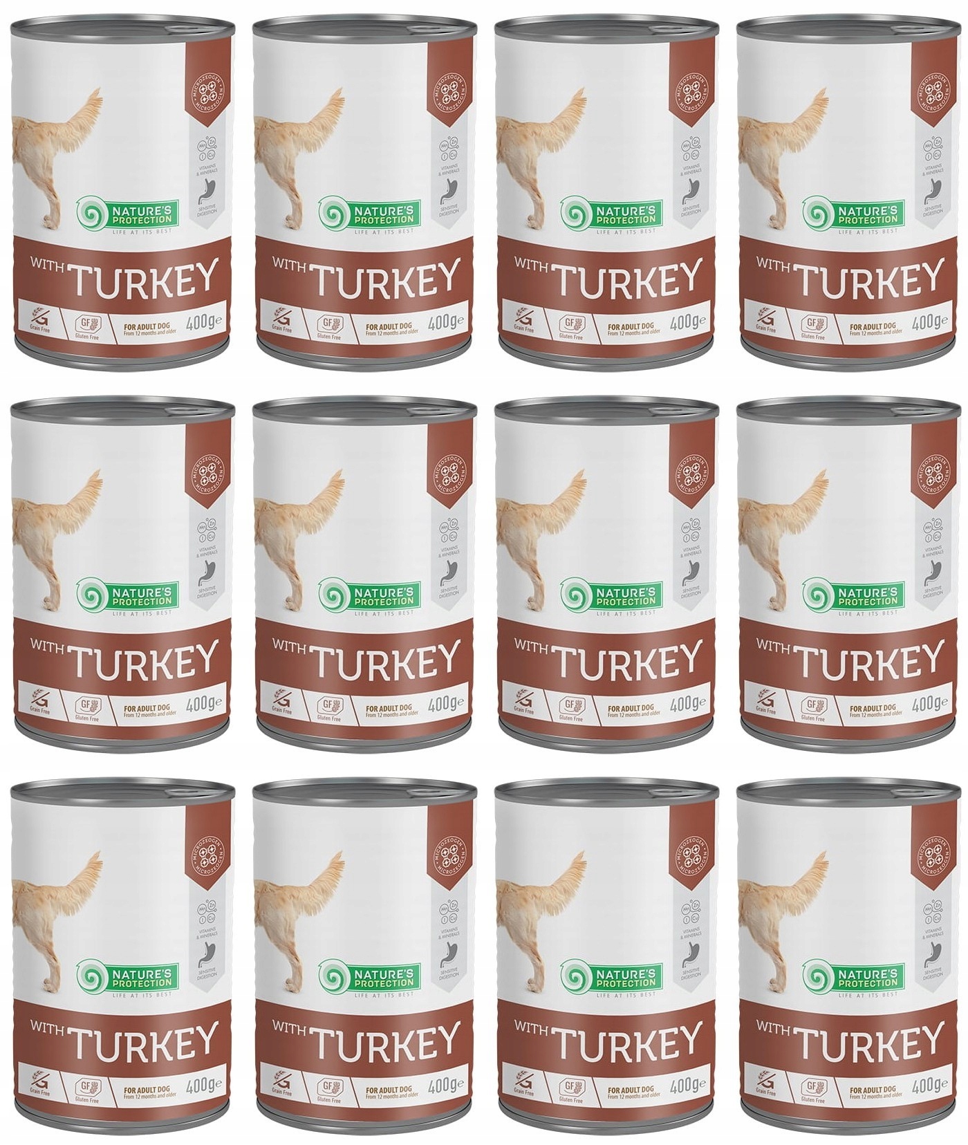 Levně Nature's Protection Sensitive Turkey 12x400g Krůta krmivo pro dospělé psy