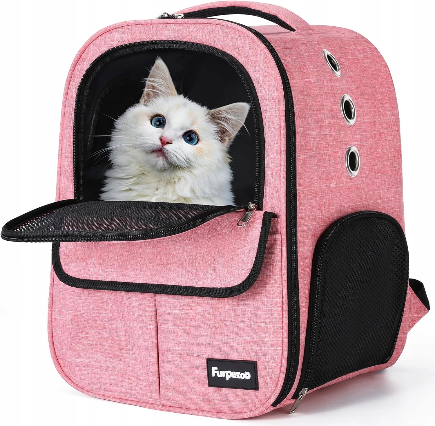 Levně Batoh pro pro kočky a psa Furpezoo, skládací z prodyšné síťoviny