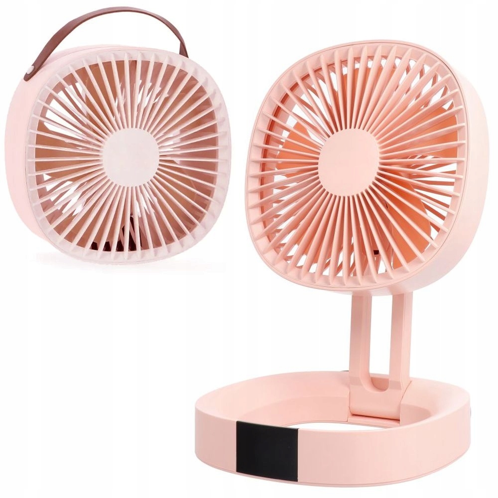 Usb-c ventilátor, stolní ventilátor, vestavěná baterie, nástěnný, růžový