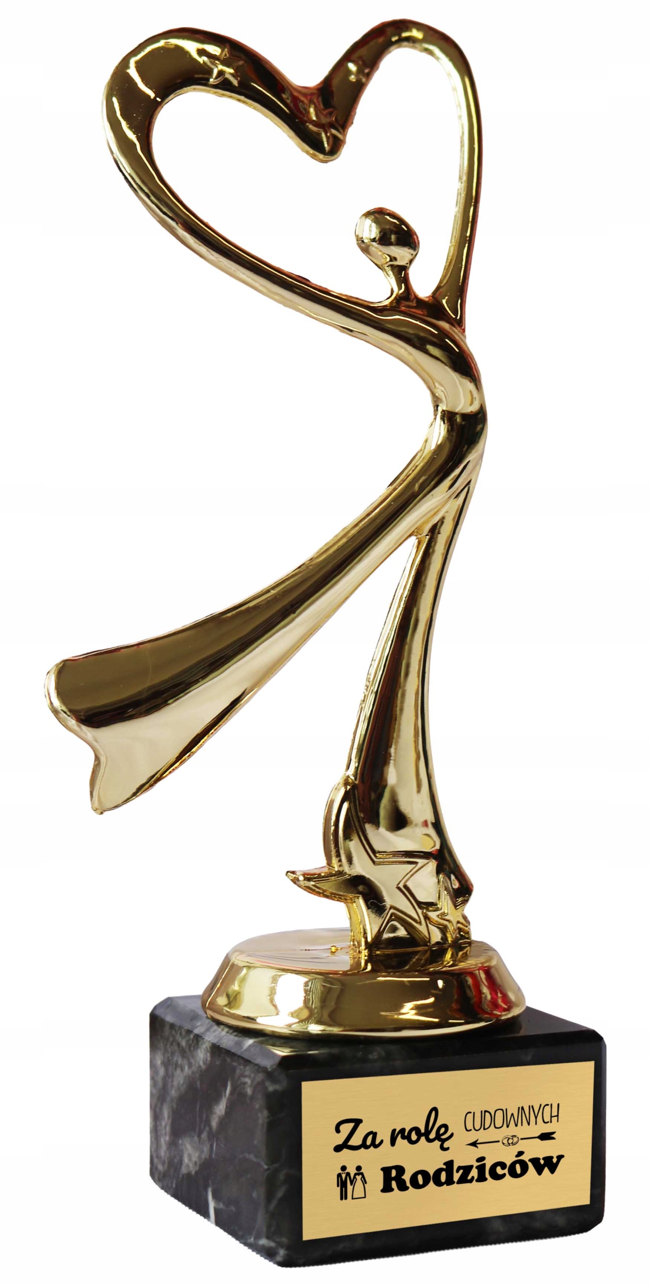 Statuetka ZŁOTE SERCE ŚLUB podziękowania ZA ROLĘ CUDOWNYCH RODZICÓW POZ103