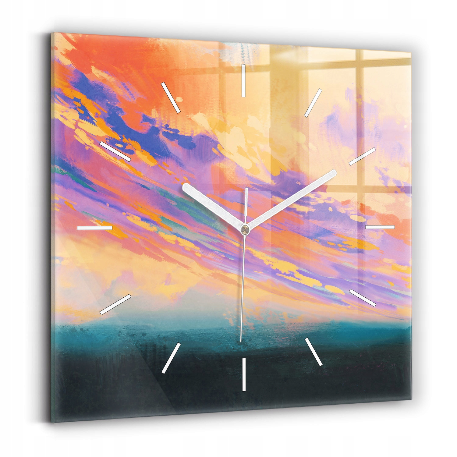 Čtvercové skleněné hodiny na zeď S Potiskem Platonická láska 30x30 cm