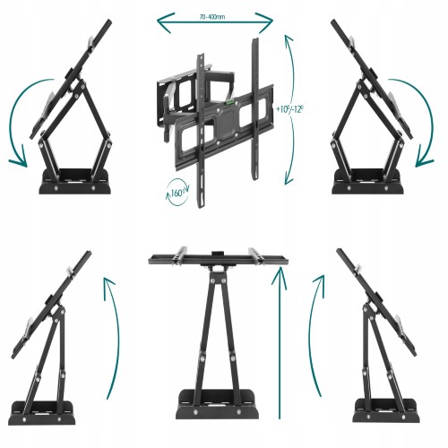 UCHWYT DO TELEWIZORA WIESZAK TV NAMOCNIEJSZY OBROTOWY REGULACJA 3D 25-70CAL Maksymalna wielkość telewizora 70