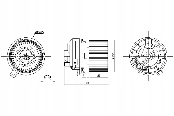 WENTYLATOR DMUCHAWY RENAULT CLIO IV 0.9-1.6 11.12- NISSENS Producent części Nissens