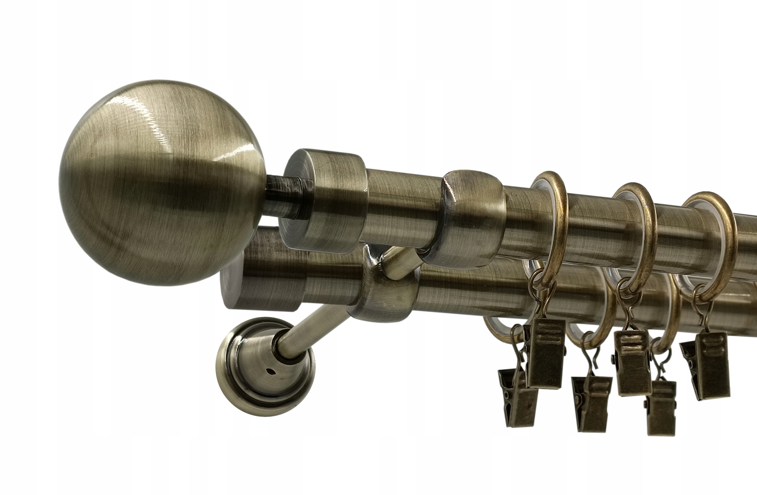 Garnýž Dvojitá Kula Modern 19+19 mm Zlato 180 cm